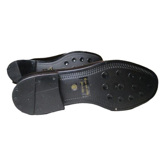 Henry Ferrera Women's Chelsea Rain Boots Shiny Black Marsala Plaid Size 9 - Picture 5 of 6